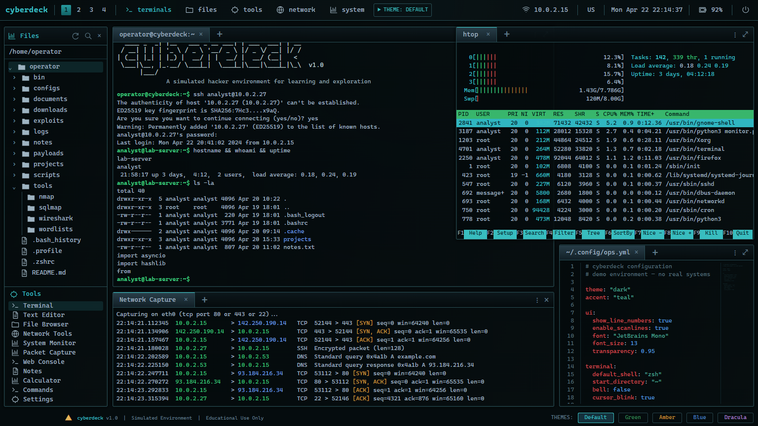 Cyberdeck Linux Workstation Interface